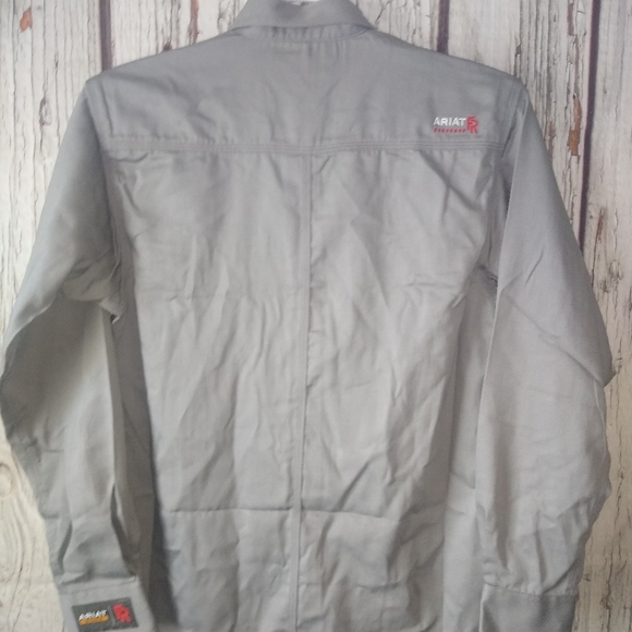 Ariat FR Solid Gray L/S Work Shirt Silver Fox CAT2 ARC Men's Size Small … - Picture 5 of 10
